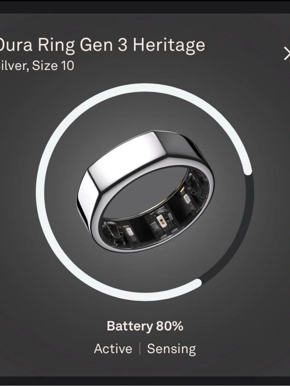 Oura Ring Gen 3 Heritage — Silver Size 10
